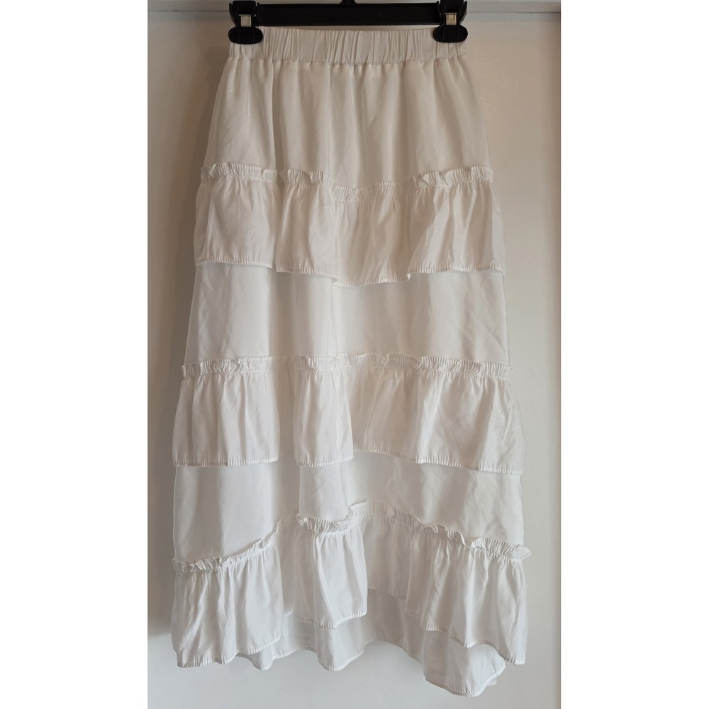 Stylenanda White Maxi Skirt Solid Casual Boho Long Women Wrap Gown